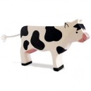 Holztiger Vache noire, debout , en bois