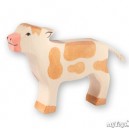 Holztiger Veau brun, debout, en bois