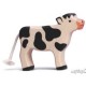 Holztiger Veau noir, debout , en bois