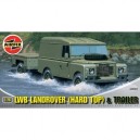 Hornby Airfix - A02324 - Construction et Maquettes - Bâtiment - LWB Land Rover (Hard Top) and Trailer