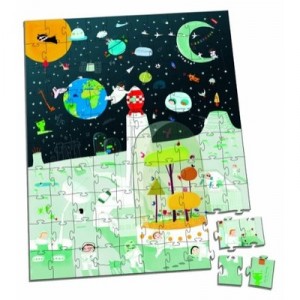Janod - J02924 - Puzzle - Mission Spatiale - Valisette - 100 Pièces