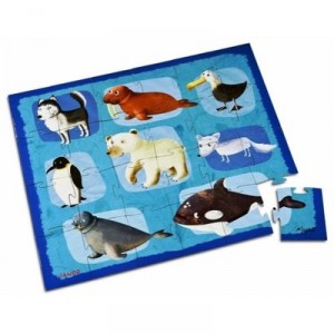 Janod - J05552 - Puzzles - Valisette Puzzle Banquise and Jungle