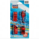 Cofalu - 514GU - Véhicule Miniature - 4 x Pompiers Métal (Kim Play)