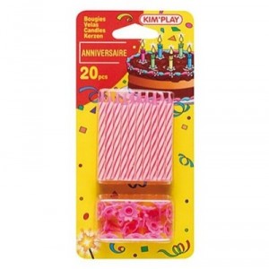 Cofalu - 611 - Décoration - 20 Bougies Roses (Kim Play)