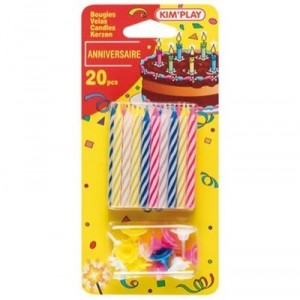 Cofalu - 613 - Décoration - 20 Bougies Multicolore (Kim Play)