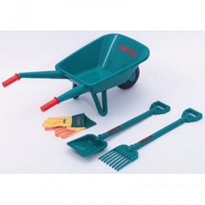 Klein - 2752 - Imitation - kit jardin Bosch avec Brouette, Râteau Pelle Grand Format - Gants Travail
