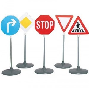 Klein - 2980 - éducatifs - Initiation Sécurité Routière - Panneaux Signalisation - 5 Pièces