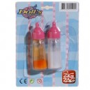 Logitoys - Accessoire pour poupées - Lilidou - 2 mini biberons magiques