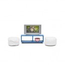 Lundby - L602040 - Maison de Poupée - Ensemble TV + Poufs - Smaland