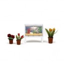 Lundby - L605072 - Maison de Poupée - Ensemble Aquarium + 3 Pots de Fleurs - Smaland