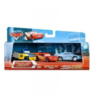 Mattel Disney Cars - T0315 - 3-Car-Pack - Véhicule Miniature - Dexter Hover and Damaged King and Lightning McQu...