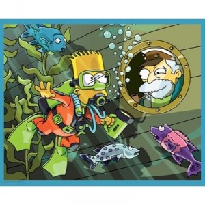 MB Jeux - 7037 - Puzzle - Simpson - Bart Plongeur - 100 Pièces (Mb Jeux)