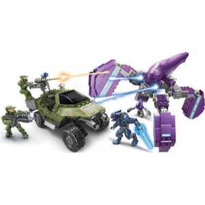 Mega Bloks - 96823U - Jeux de construction - Halo Wars UNSC Gausshog vs. Covenant Locust