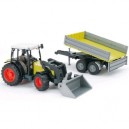 Partner Jouet - BRR01998 - Véhicule Miniature - Voiture - Tracteur Claas + Fourche et Remorque