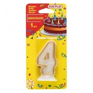 Partner Jouet - COU604 - Décoration gâteau - Bougies Chiffre 4 (Partner)