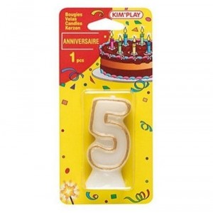 Partner Jouet - COU605 - Décoration de gâteau - Bougies Chiffre 5 (Partner)