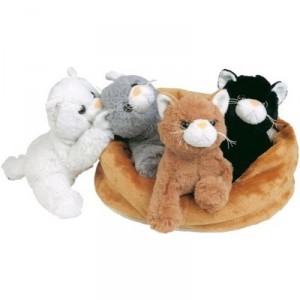 Partner Jouet - HKT261201 - Peluche - Panier 4 Chatons
