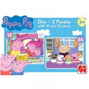 Astley Baker Davies Jumbo - Puzzle - 12 et 24 Pièces Peppa Pig Duo (Import Grande Bretagne)