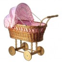 Petitcollin- 800211 - Accessoire Poupée - Landau Osier - Grand Modèle