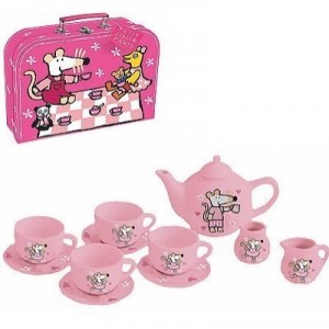 Petit Jour - Mimi la souris rose - Valisette dînette en porcelaine