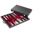 Philos - 1730 - Jeu Backgammon- cuir synthétique - rouge - Langue : allemand (Import Allemagne)
