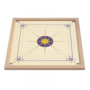 Philos - 8216 - Jeu Carrom standard - bleu et jaune - Langue : allemand (Import Allemagne)