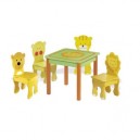 Pinolino - 203620 - Jouet en Bois - Table et Chaises Enfant Animaux - 5 pièces