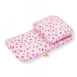 Pinolino - 27350-7 - Accessoire Poupée - Textile pour Landau - 2 Pièces - Design Coeur Rose