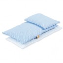 Pinolino - 28676-2 - Accessoire Poupée - Textile pour Lit de Poupées - 3 Pièces - Bleu Carée