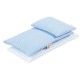 Pinolino - 28676-2 - Accessoire Poupée - Textile pour Lit de Poupées - 3 Pièces - Bleu Carée