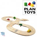 Plan Toys ASA Toys - PT6077 - Jouet en bois - Véhicule - Circuit Routier de Base