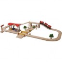 Plan Toys ASA Toys - PT6207 - Jouet en bois - Véhicule - Circuit Rail Route de Luxe