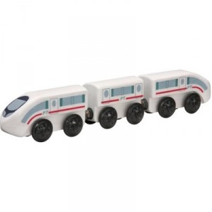 Plan Toys - Jouet en bois - Train à grande vitesse en bois, Plan City