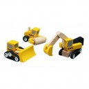 Plan Toys - Véhicules bois - Véhicules chantiers, lot trois, Plan City