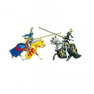 Plastoy - 62030 - Figurine-Cheval Aux Dragons, Noir Or