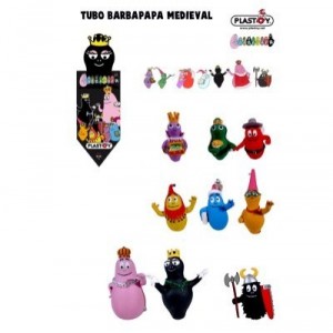 Plastoy - 70370 - Mini Figurines-Tubo Barbapapa Medieval 9 Figurines