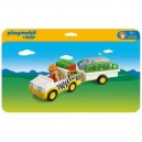 Playmobil 6743 - Gardien de zoo / véhicule / rhinocéros 1.2.3