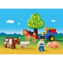 Playmobil - 6620 - 1.2.3 - Enfant + Charettes + Animaux