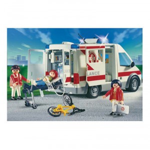 Playmobil - Ambulanciers / Blessé / Véhicule