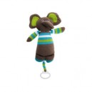 Present Time JIP - PT0325 - Peluche Musicale Elephant - Coton Tricot - Gris