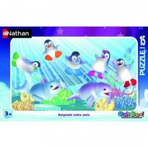 Ravensburger Nathan - 86039 - Puzzle - Cadre 15 Pièces - Baignade entre amis