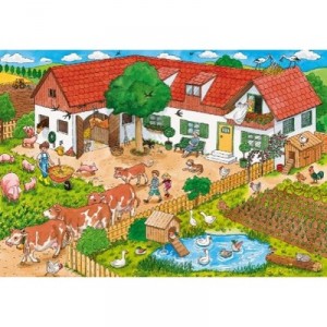 Ravensburger - 09164 - Classic Puzzle - A Day in The Farm - 2X20 Parts
