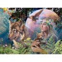 Ravensburger - 17033 - Puzzle - 3000 Pièces Loups Au Clair De Lune