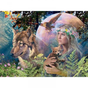 Ravensburger - 17033 - Puzzle - 3000 Pièces Loups Au Clair De Lune
