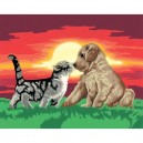 Ravensburger 28381 - Peinture au Numéro "Zarter Kuss im Abendrot, Malen nach Zahlen" - 24 x 30 cm (I...