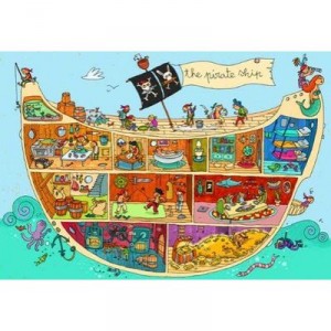 Ravensburger - Puzzle 24 pièces XXL - Le bateau pirate