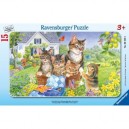 RAVENSBURGER - Puzzle à cadre "Jolis petits chats", 15 pièces