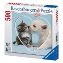 RAVENSBURGER - Puzzle carré "Instant de tendresse", 500 pièces