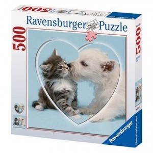 RAVENSBURGER - Puzzle carré "Instant de tendresse", 500 pièces