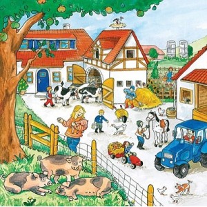 Ravensburger Set de puzzles Ferme vivante 3 x 49 pièces